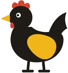 Logo Wiejese Eierhandel: een zwarte kip